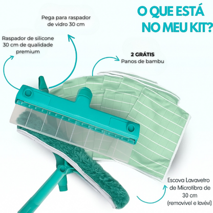 Kit de rodo de silicone reciclável AquaSwipe™ para janelas